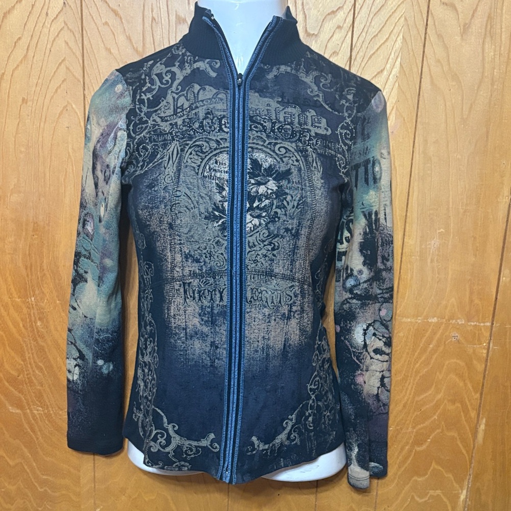 Skinny Minnie Black and Multicolor Bomber Jacket